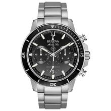 Relógio Bulova Masculino Ref: 96b272 Cronógrafo Prateado Marine Star