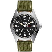 Relógio Fossil Masculino Ref: Fs5977/2kn Solar Militar Prateado