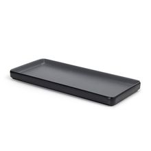 Petisqueira Prato Retangular Preto Cinza Melanina 32cm