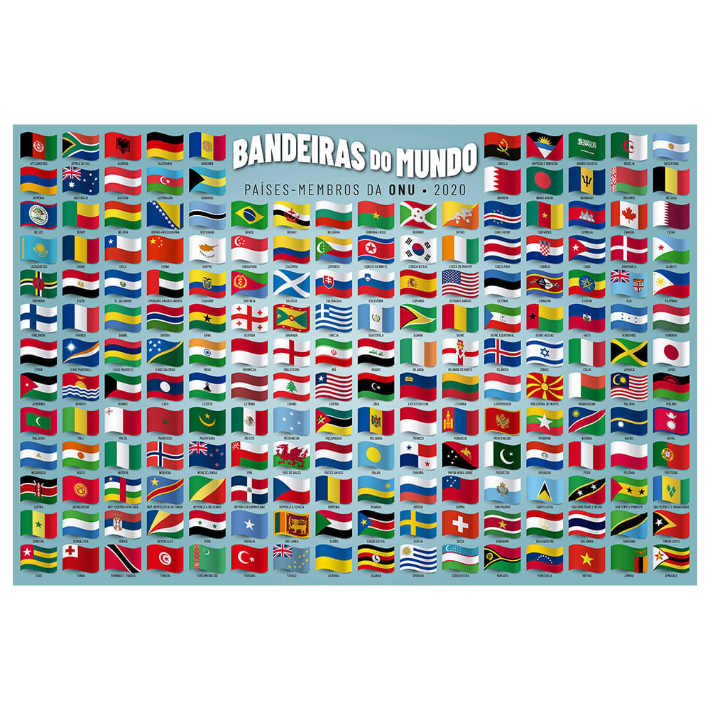 Puzzle 200 pecas Bandeiras do Mundo - 04034 GROW - Shop Coopera