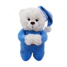 Ursinho Pelúcia Que Reza Pijama Azul Escuro 30cm