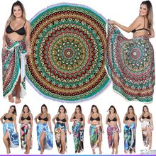Canga Saida de Praia Redonda com Franja de Algodäo - Mandala6