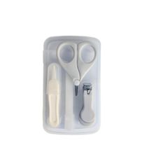 Kit Manicure Higiene do Bebê com Estojo Transparente Color Baby Cinza