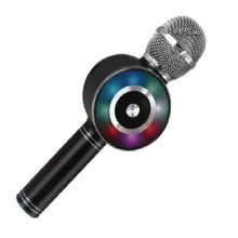 Microfone  Bluetooth Sd Usb Com 4 Efeitos De Voz Ws-669 Preto