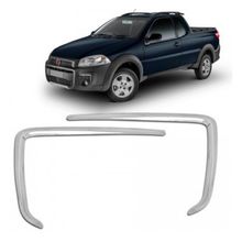 Aplique Cromado Moldura Superior do Farol de Milha Fiat Strada Working 2014 à 2019 Par