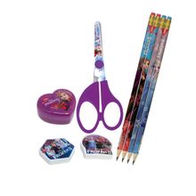 Kit Material Escolar Frozen Lápis Apontador Tesoura Borracha