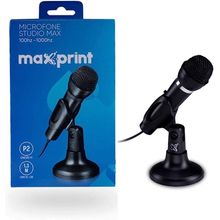 Microfone de Mesa Studio Max Black P2 3.5 mm - Maxprint