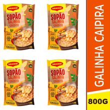 4 Sopa Instantânea Maggi Sopão Galinha Caipira Em Sachê 200G