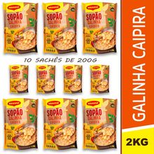 10 Sopa Instantânea Maggi Sopão Galinha Caipira Sachê 200G