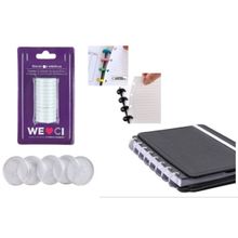 Discos + Elástico p/ Caderno InteligenteTRANSPARENTE M23mm