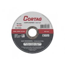 Disco Corte Inox Cortag 115Mmx1,0Mx22,22Mm Blister