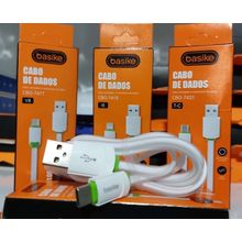 Cabo De Dados Basike Type C em PCV branco  2.4A Cbo-7421