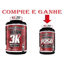 COMPRE BCAA 3K NO2, refil 120 cáps. (BCAA com arginina) E GANHE CHROMAX P250 30CAPS.