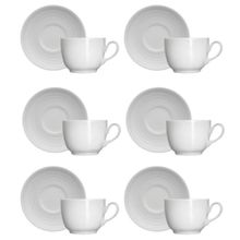 Conjunto de Xícaras para Chá Germer Chevron em Porcelana 240 ml – 6 Peças
