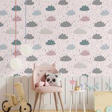 Papel De Parede Adesivo Infantil Nuvens N014122 Rolo 0,58x3M