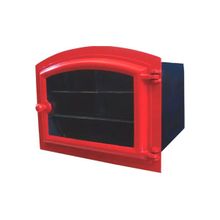 Forno Ferro Fundido Porta De Vidro Vermelho 50x47x33cm G