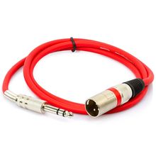 Cabo P10 para XLR Macho Vermelho Estereo - 2 Metros