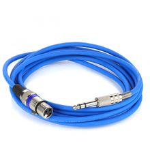 Cabo de Microfone XLR para P10 Estereo - Azul - 45 Metros