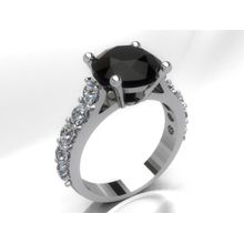 Anel Solitário Prata 950 Onix 8mm E Zirconia E. Imediata