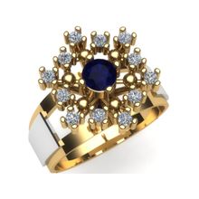 Anel De Formatura psicologia safira E Diamantes Ouro 18k