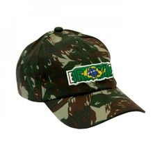 Boné Militar Rip Stop com Patch Aplicado Brasil Camuflado EB