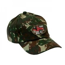 Boné Militar Rip Stop Com Patch Aplicado 4x4 Off-Road Vermelho Camuflado EB
