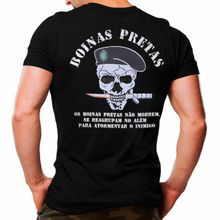 Camiseta Militar Estampada Boinas Pretas