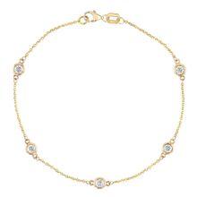 Pulseira feminina ouro com diamantes cordao elo portugues