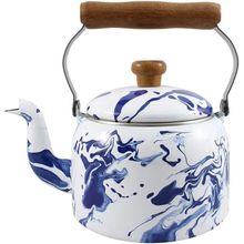 Chaleira Tradicional 16 Esmaltada Marmorizada Azul  - 1800 ml - Ewel