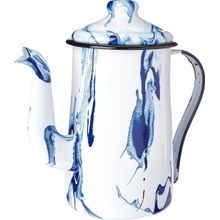 Bule para Café Tradicional 14 Esmaltado Marmorizado Azul - 1500 ml - Ewel