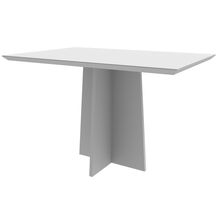 Mesa de Jantar Retangular Tampo com Vidro Sabrina 120 cm Off White - D'Rossi