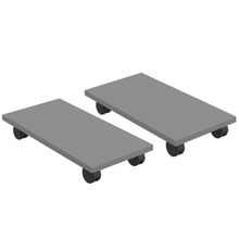 Kit 02 Suportes Para Cpu Com Rodízios Cyber L03 Cinza - Lyam