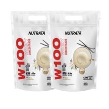KIT 2X W100 - Whey Concentrado 100% Refil (900g) Nutrata - Chocolate
