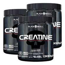 KIt 3X Creatina 100% Pura (300g) Black Skull