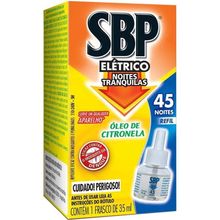SBP Repelente Elétrico Líquido 45 Noites Citronela Refil 1 unidade 35ml