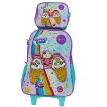 Kit Mochila Infantil Com Lancheira Sweet Game Azul - Luxcel
