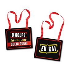 Placa Fantasia Carnaval - Golpe - Preto - 2 Peças