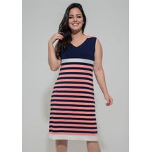 Vestido Listrado Azul Marinho e Rosa | Pau a Pique ROSA - GG