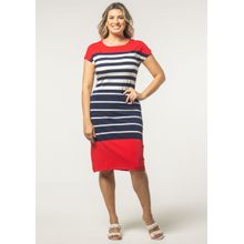Vestido Listrado Azul Marinho e Vermelho | Pau a Pique VERMELHO - P