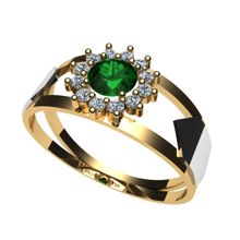 Anel formatura medicina ouro 18k  esmeralda e diamantes