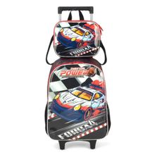 Kit Mochila Rodinhas Escolar Masculina Força4 Luxcel 39052