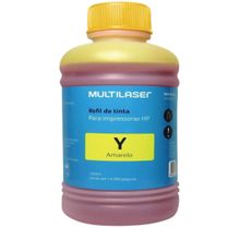 Refil de Tinta para Cartucho Impressoras HP com 250ml Amarelo Multilaser - RF012