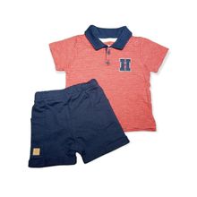 Conjunto Bebê Camiseta Polo + Bermuda Moletinho - Hug