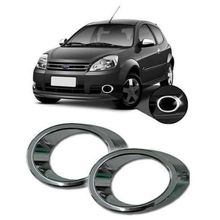 Aplique Cromado Moldura do Farol Auxiliar de Milha Ford Ka 2008 à 2011 Par