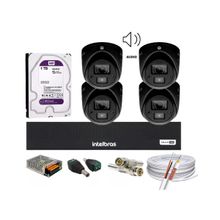 Kit Intelbras 4 Mini 3220d C/áudio Dvr 4 Canais 1004c Hd 1tb
