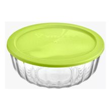 Saladeira De Vidro Vitazza 900ml Com Tampa Plástica