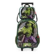 Kit Mochila de Rodinha e Lancheira Térmica Hulk Luxcel 39572