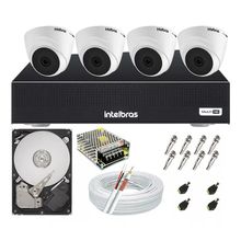Kit Cftv 4 Câmeras Segurança Dome Ir Dvr Mhdx 1004c Intelbras