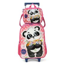 Kit Mochila de Rodinha  Feminina Ursinho Panda Up4You 39362