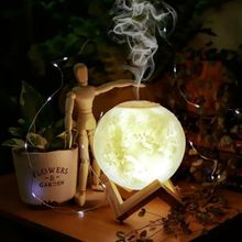 LUMINÁRIA UMIDIFICADOR AROMATIZADOR ABAJUR MESA LED LUA 3D